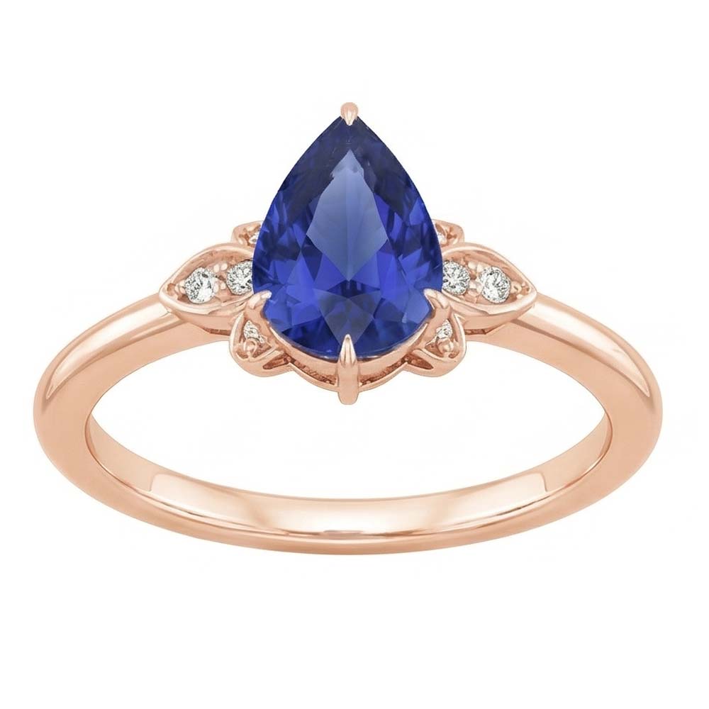 naturel pear diamant 3carats bague angle de côté