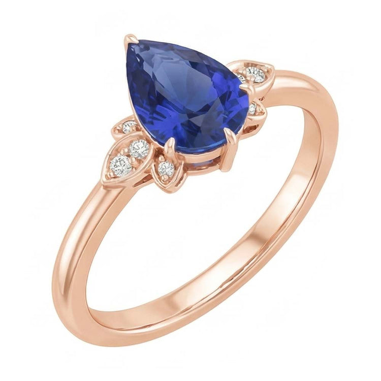 naturel pear diamant 3carats bague détail rapproché