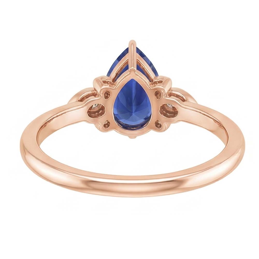 naturel pear diamant 3carats bague vue de profil