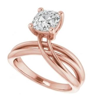 naturel cushion diamant 5carats bague angle de côté