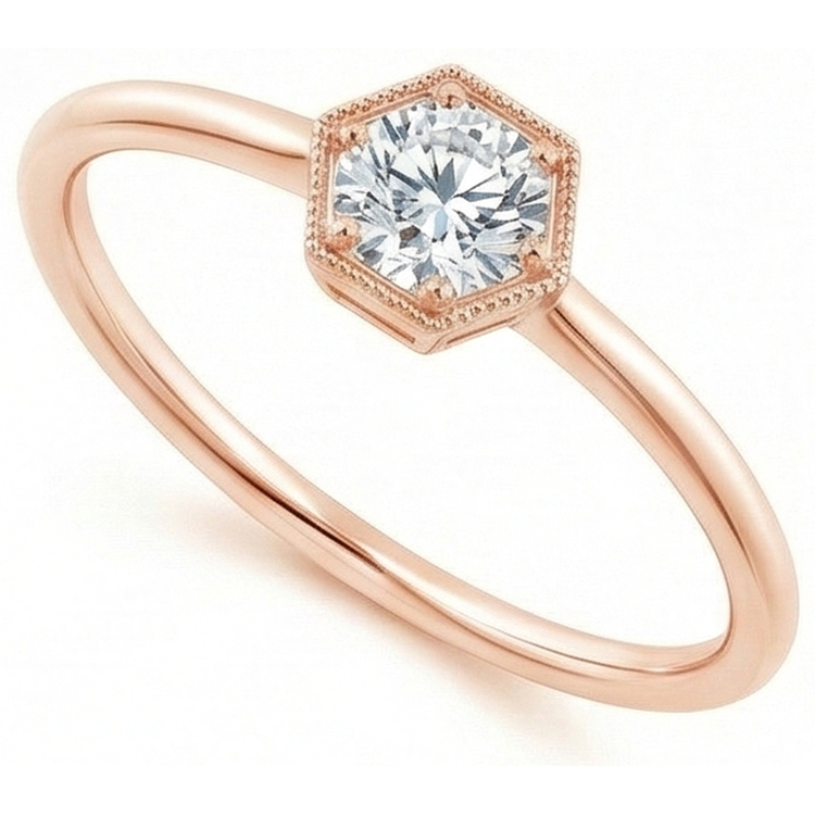 naturel round diamant 1carats bague angle de côté