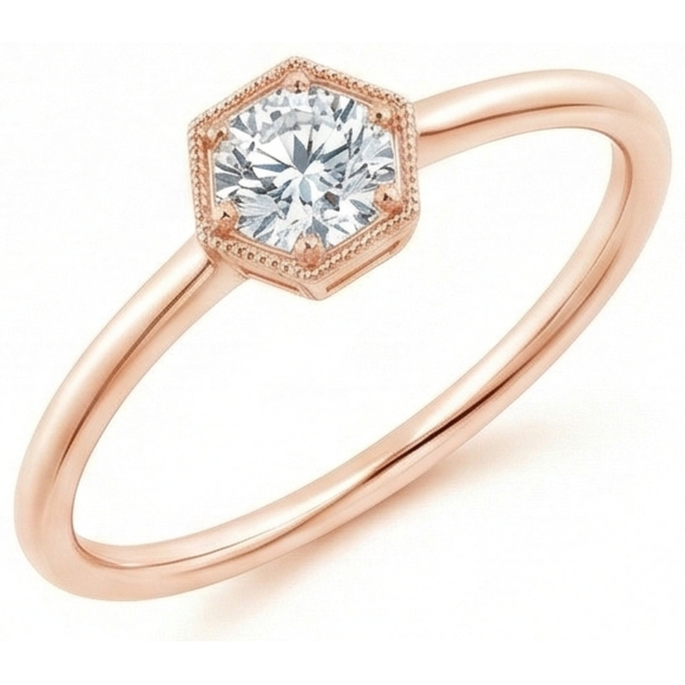 naturel round diamant 1carats bague détail rapproché