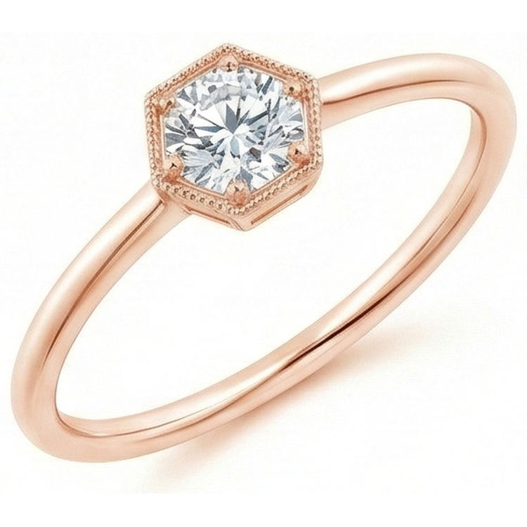 naturel round diamant 1carats bague détail rapproché