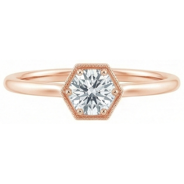 naturel round diamant 1carats bague vue de dessus