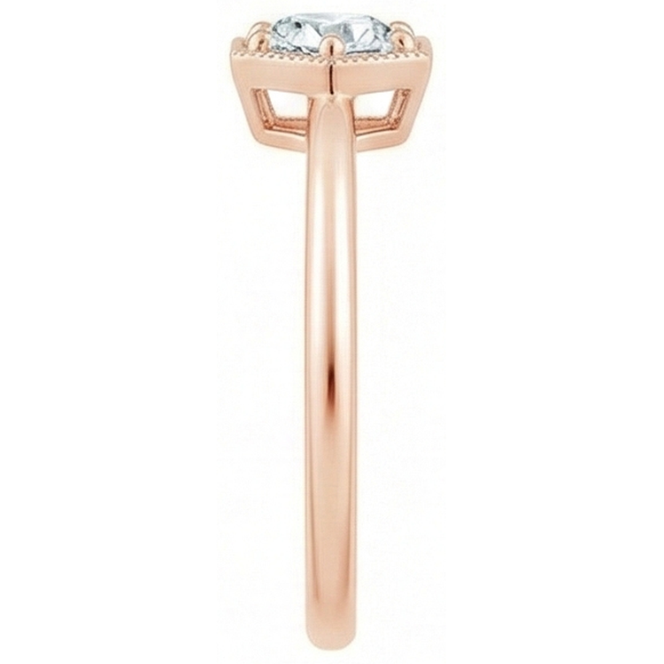 naturel round diamant 1carats bague vue de profil