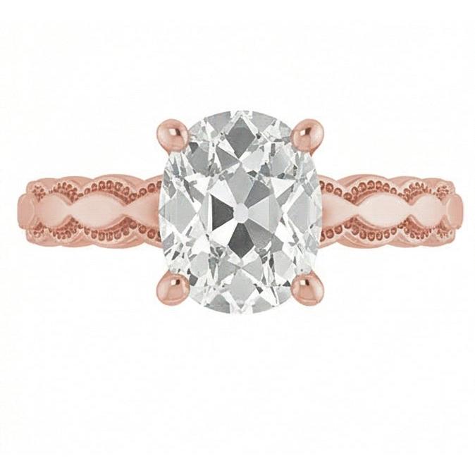naturel oval diamant 3.25carats bague angle de côté