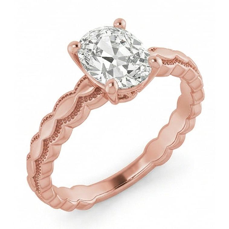 naturel oval diamant 3.25carats bague détail rapproché