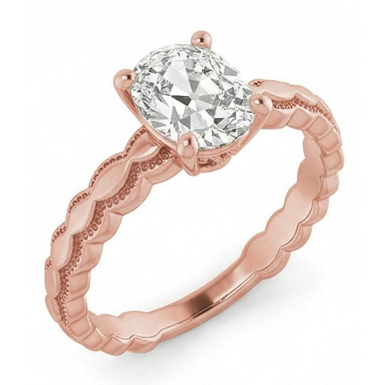 naturel oval diamant 3.25carats bague détail rapproché