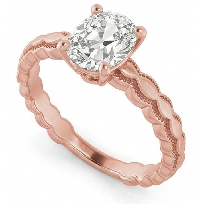 naturel oval diamant 3.25carats bague vue de dessus