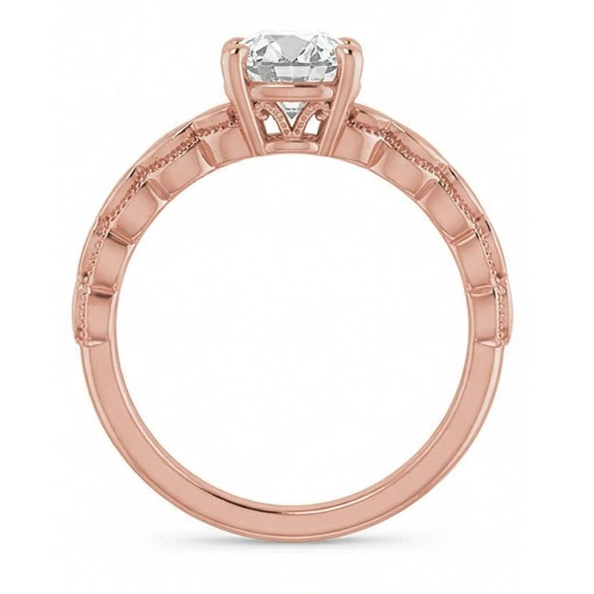 naturel oval diamant 3.25carats bague vue de profil