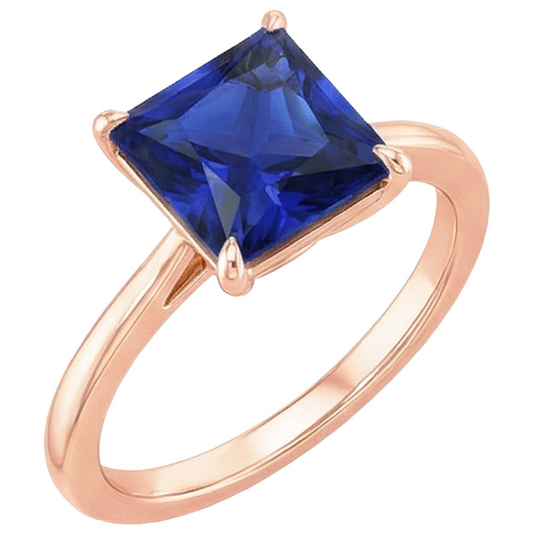 naturel princess saphir 3.50carats bague angle de côté