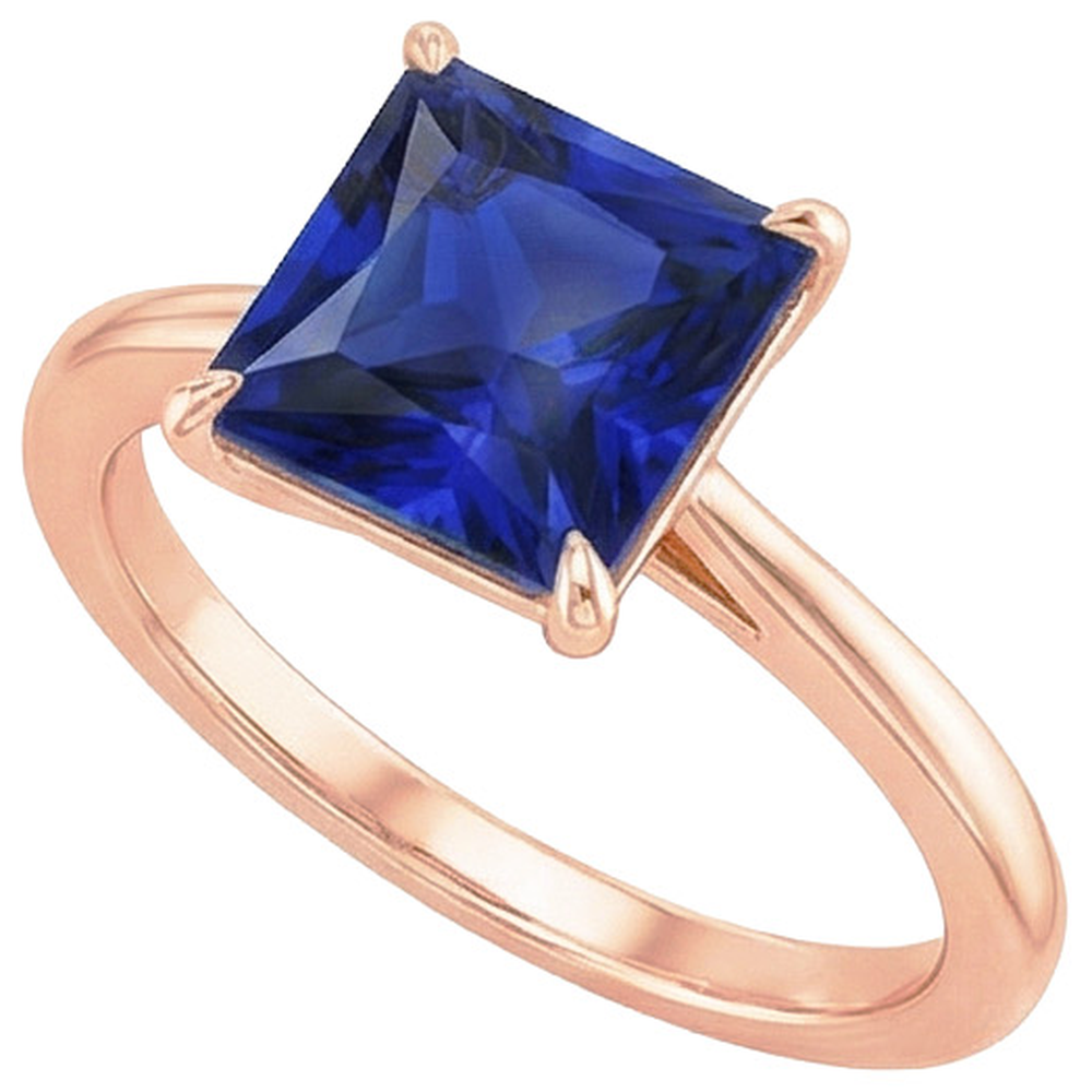 naturel princess saphir 3.50carats bague vue de dessus