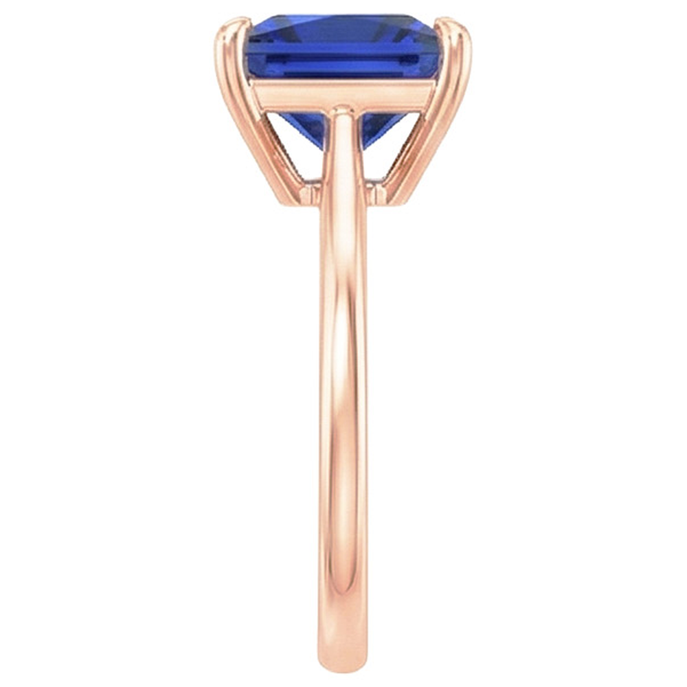 naturel princess saphir 3.50carats bague vue de profil
