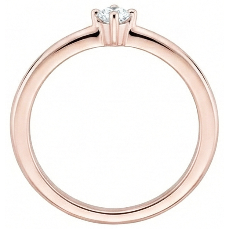 Bague Solitaire Or Rose Taille Ronde Réel Diamant Taille Ancienne 1 Carat