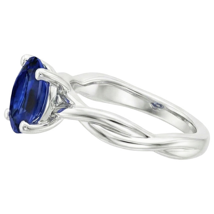 naturel oval diamant 2carats bague vue de profil
