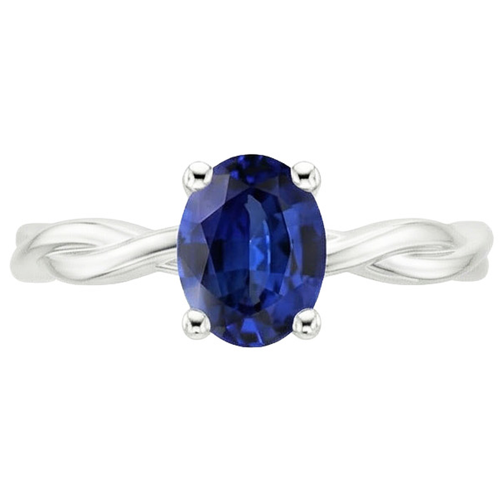 naturel oval diamant 2carats bague sur blanc