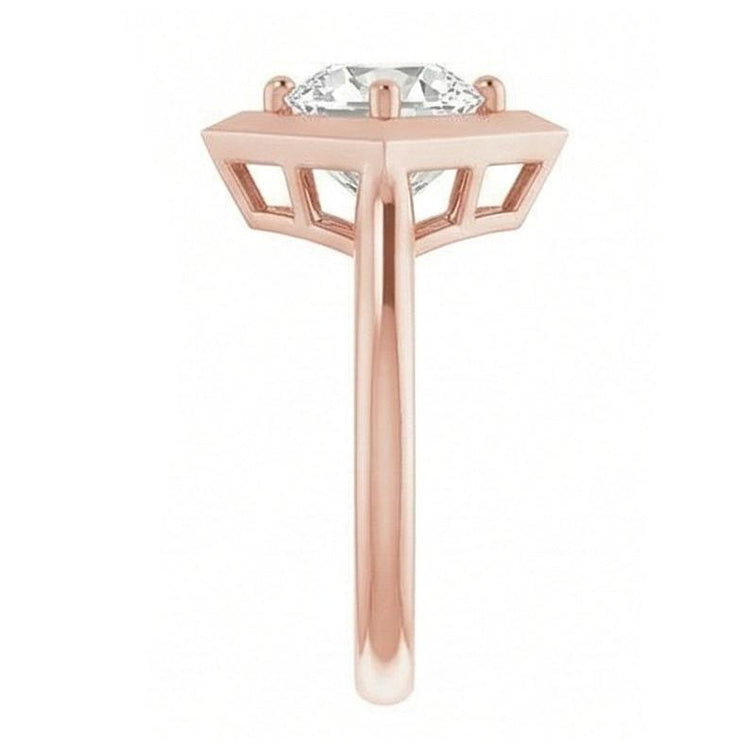 naturel oval diamant 1.55carats bague détail rapproché