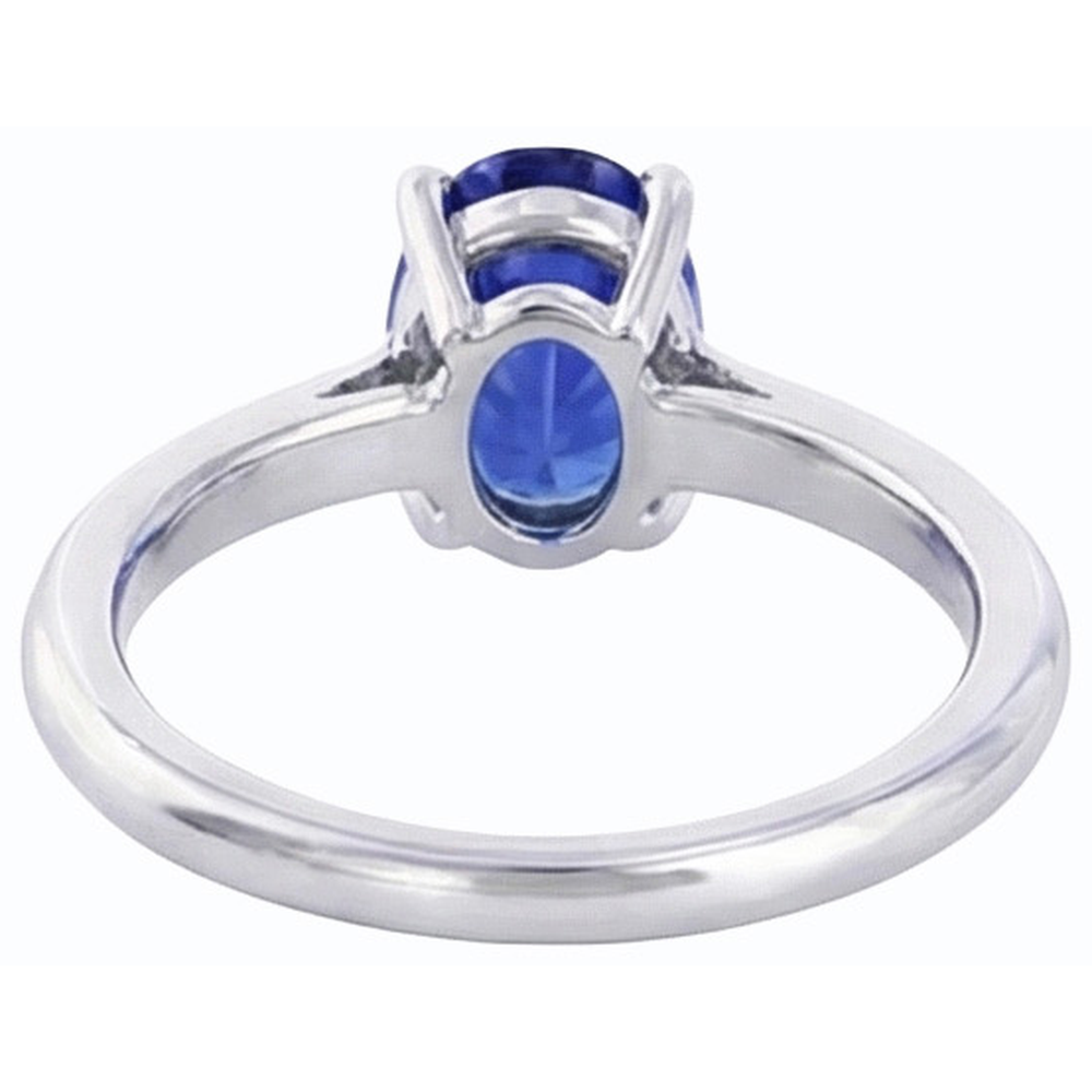 naturel oval saphir 1carats bague vue de dessus