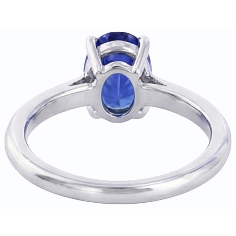 naturel oval saphir 1carats bague vue de dessus
