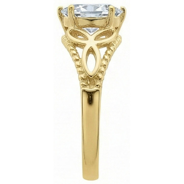 Bague Solitaire Ovale Réel Diamant Taille Ancienne Trinité Noeud Corde Style 3 Carats