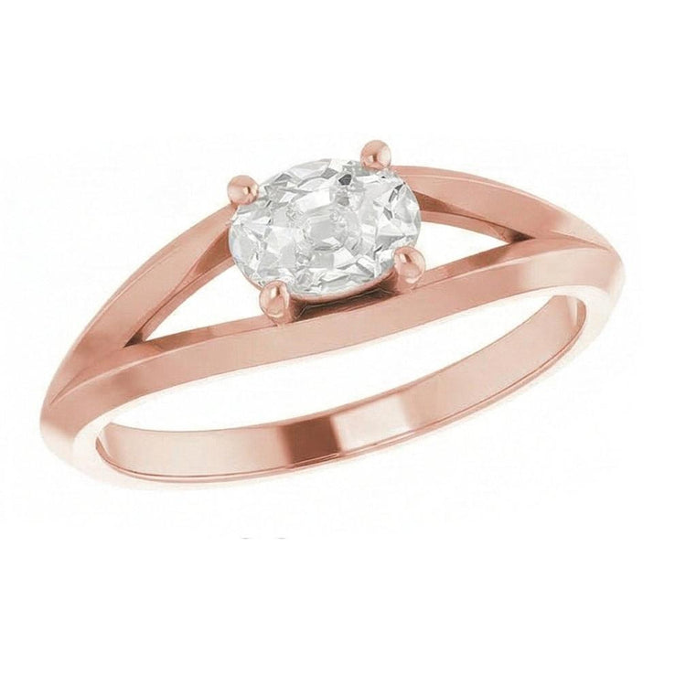 naturel oval diamant 3carats bague angle de côté