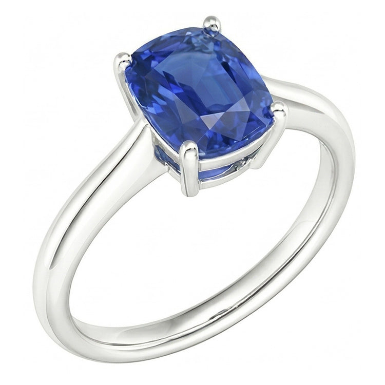 naturel oval saphir 2carats bague angle de côté