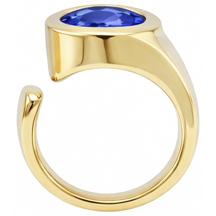Bague Solitaire Ovale Tanzanite 2 Carats Bijoux Pierres Précieuses