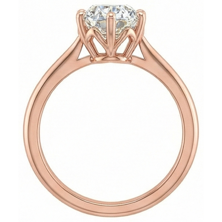 Bague Solitaire Ovale Véritable Diamant Taille Ancienne 6 Griffes Sertie Or 3 Carats