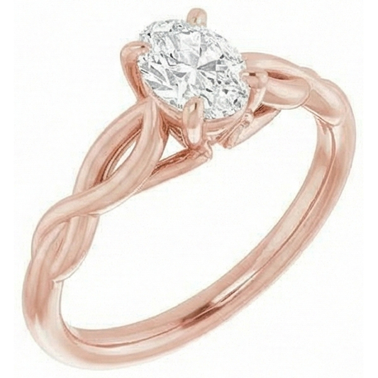 naturel oval diamant 2.15carats bague angle de côté