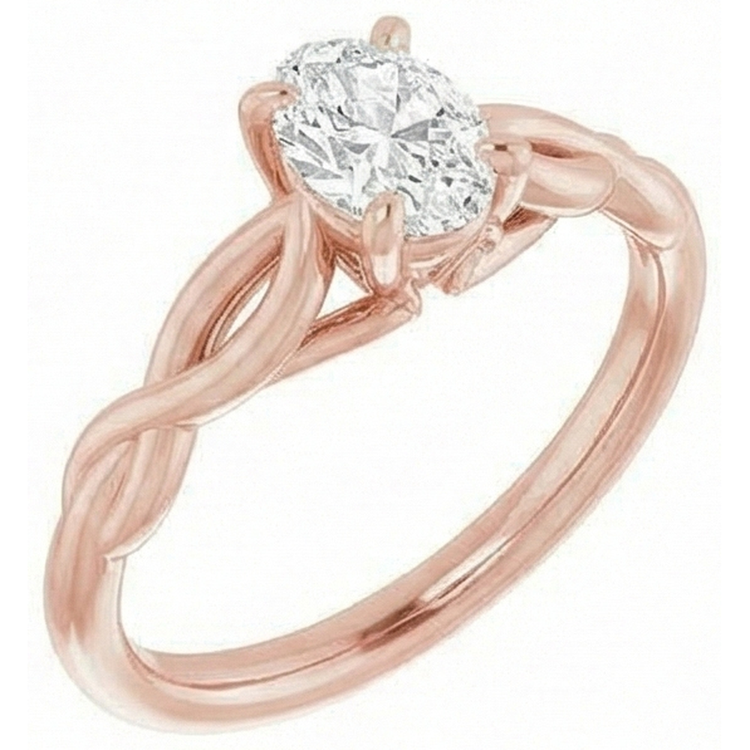 naturel oval diamant 2.15carats bague angle de côté