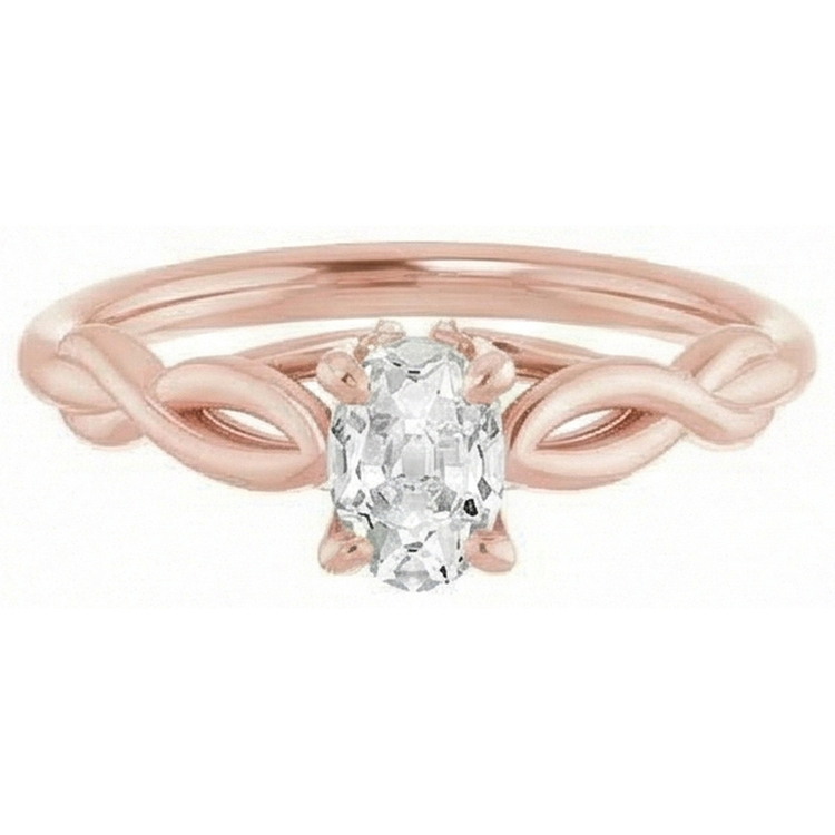 naturel oval diamant 2.15carats bague vue de dessus