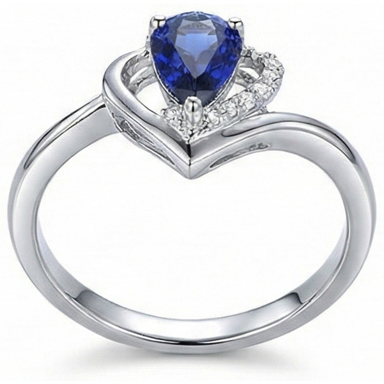 naturel pear diamant 2.50carats bague vue de profil