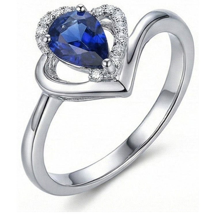 naturel pear diamant 2.50carats bague détail rapproché