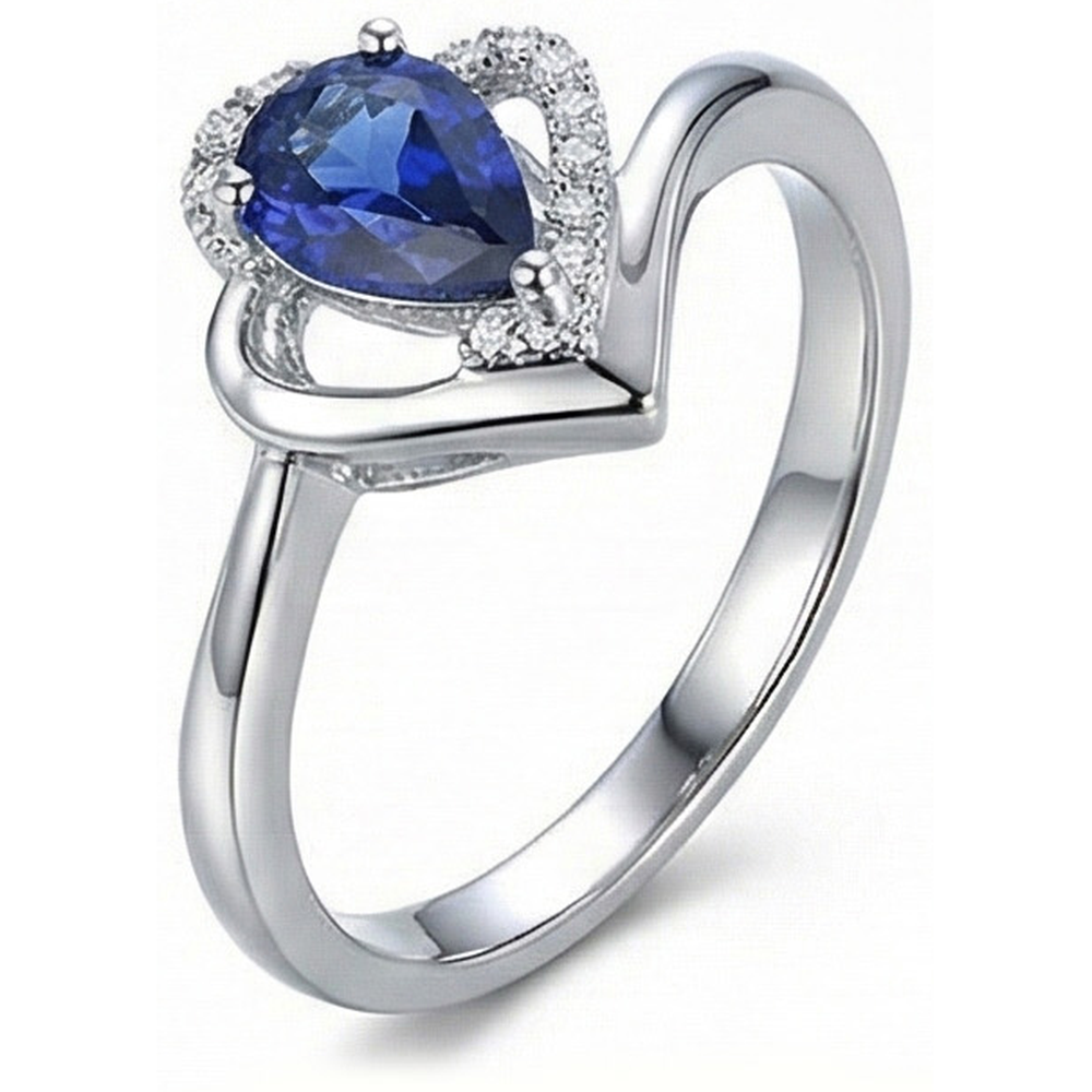 naturel pear diamant 2.50carats bague sur blanc
