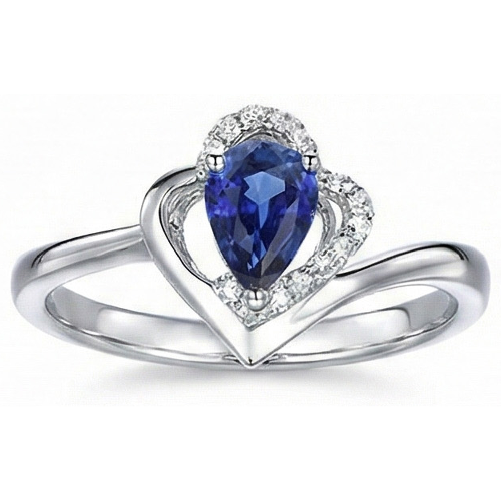 naturel pear diamant 2.50carats bague angle de côté
