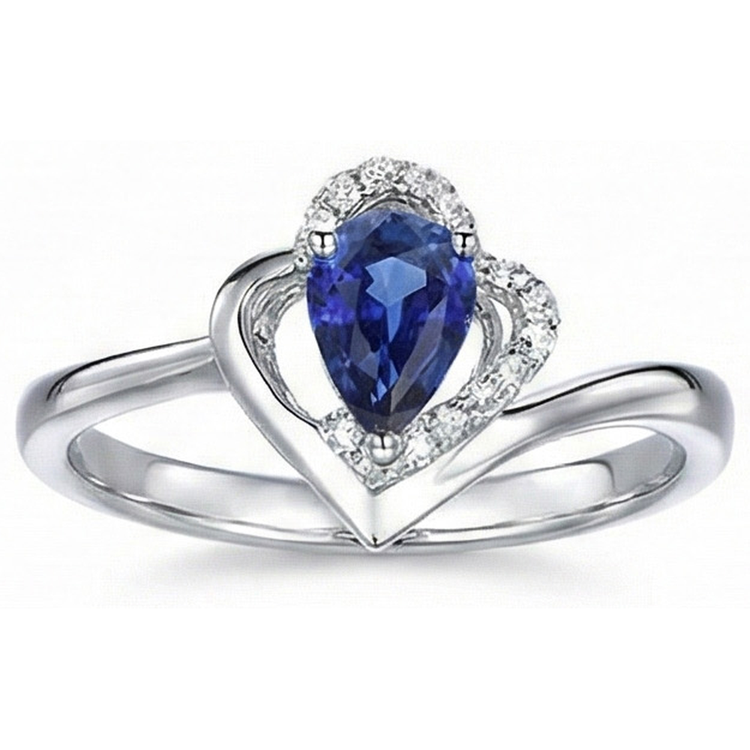 naturel pear diamant 2.50carats bague angle de côté
