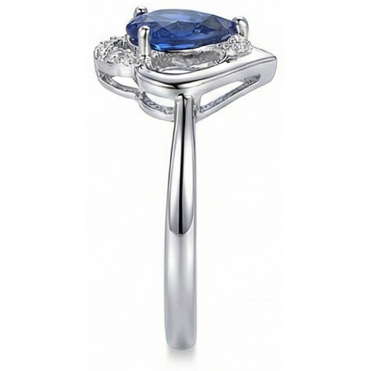 naturel pear diamant 2.50carats bague avec accents diamants