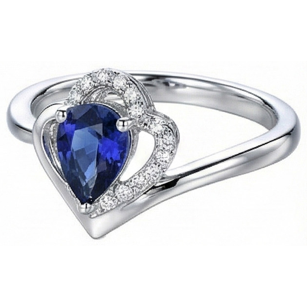 naturel pear diamant 2.50carats bague vue de dessus