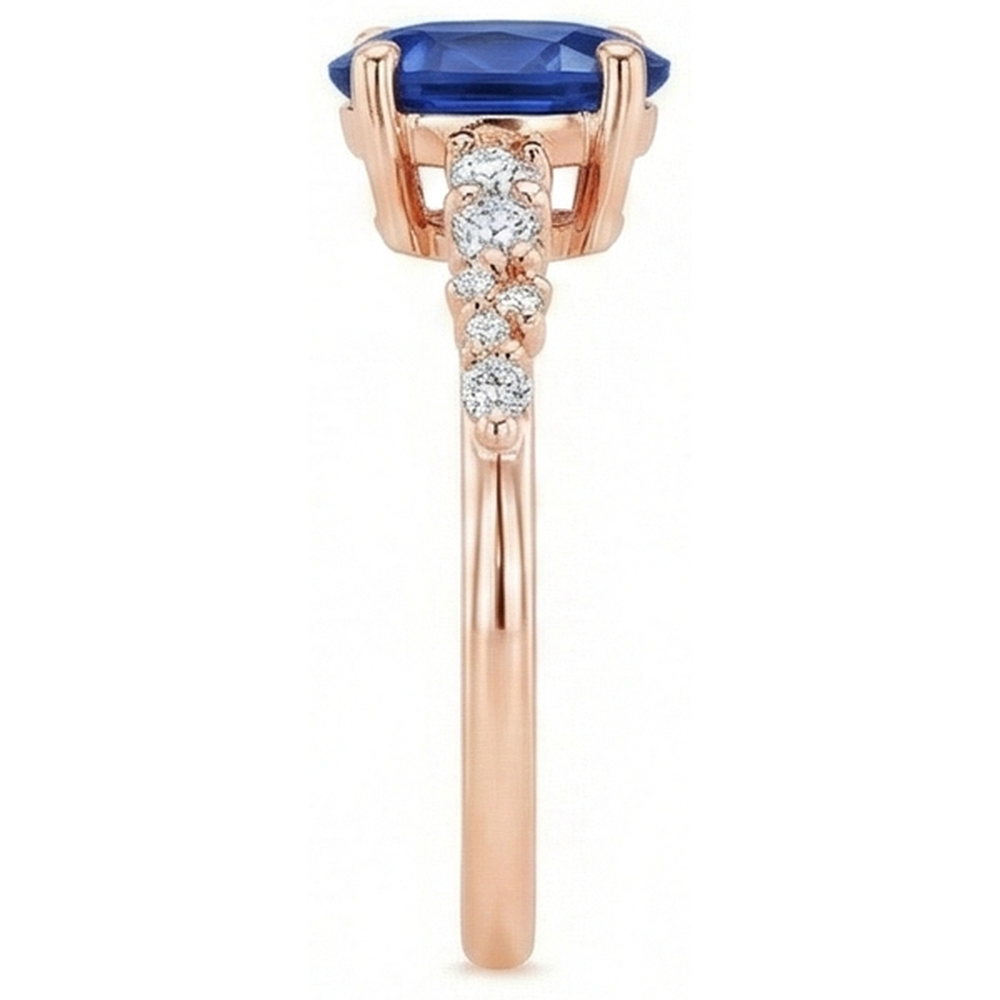 naturel oval saphir 4carats bague sur blanc