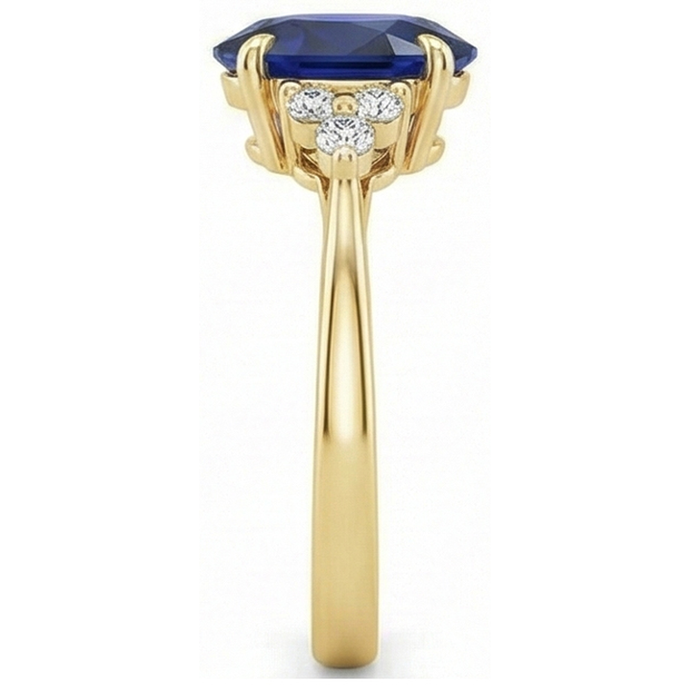 naturel oval saphir 3.50carats bague sur blanc