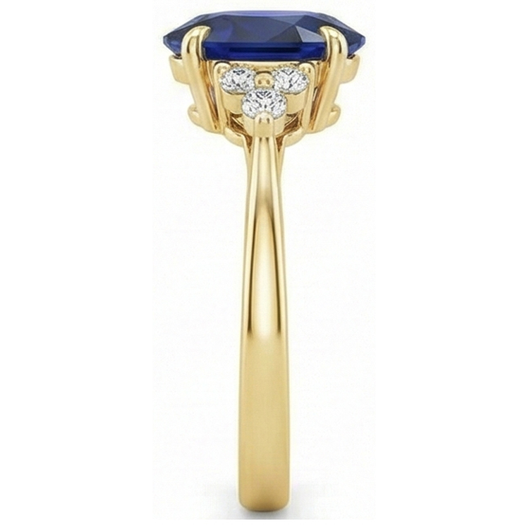 naturel oval saphir 3.50carats bague sur blanc