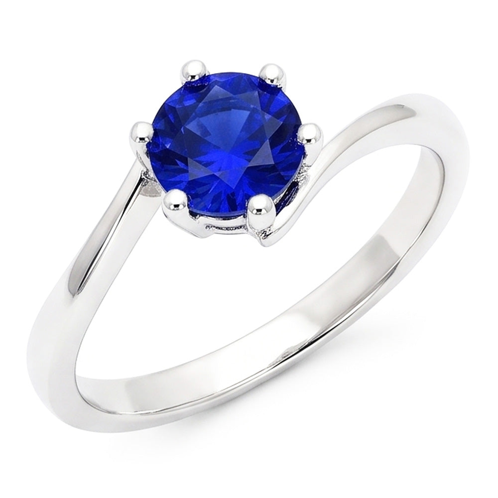 Bague Solitaire Pierres Précieuses Ceylan Saphir Bleu 1 Carat Style Tension