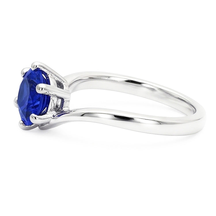 Bague Solitaire Pierres Précieuses Ceylan Saphir Bleu 1 Carat Style Tension