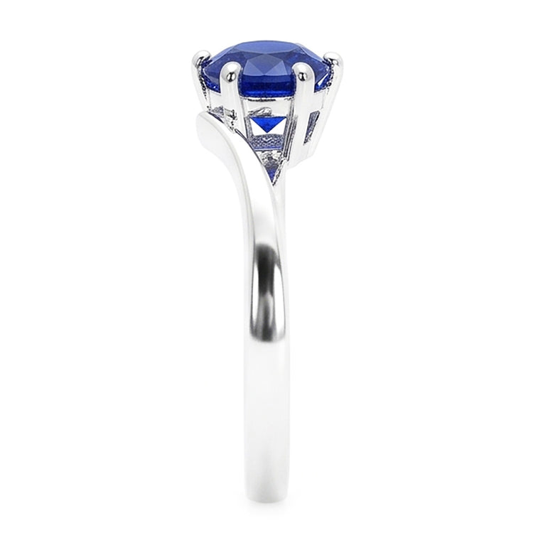 Bague Solitaire Pierres Précieuses Ceylan Saphir Bleu 1 Carat Style Tension