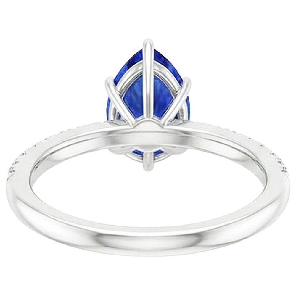 naturel pear diamant 3.75carats bague vue de dessus