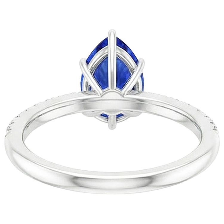 naturel pear diamant 3.75carats bague vue de dessus