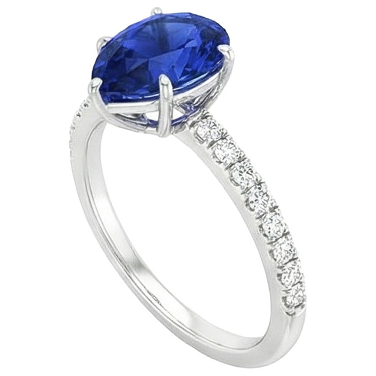 naturel pear diamant 3.75carats bague vue de profil