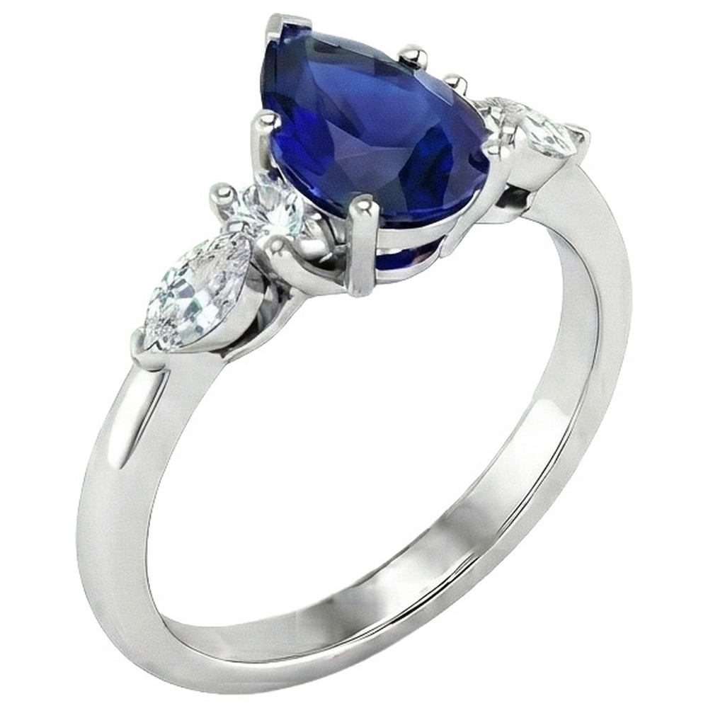 naturel marquise diamant 3.50carats bague vue de face