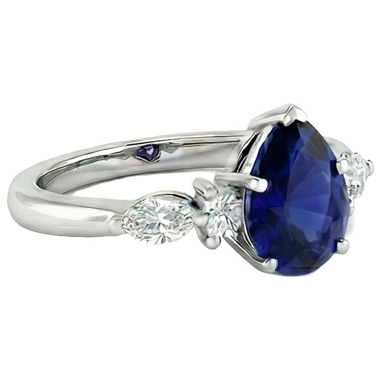 naturel marquise diamant 3.50carats bague angle de côté