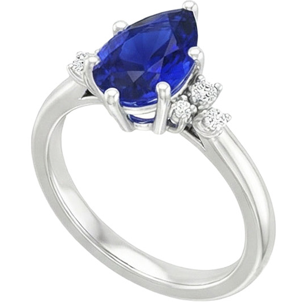 naturel pear diamant 5carats bague détail rapproché